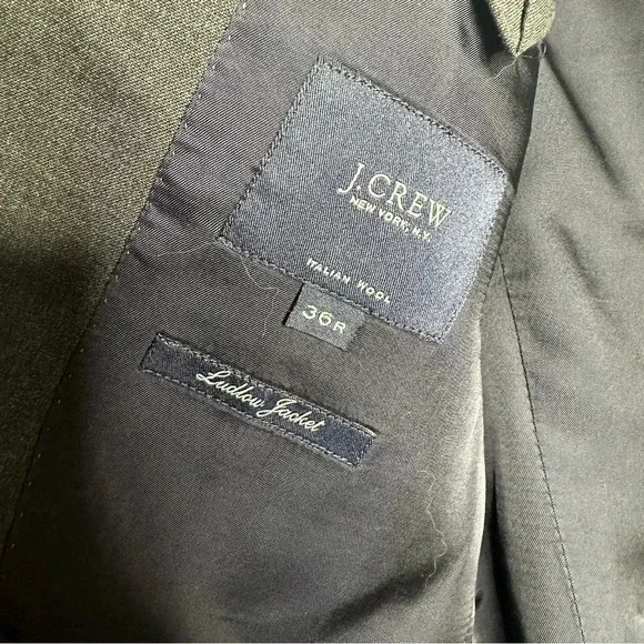 J. Crew Grey Ludlow Italian Super 120’s Wool Two Button Blazer Sport Coat 36R